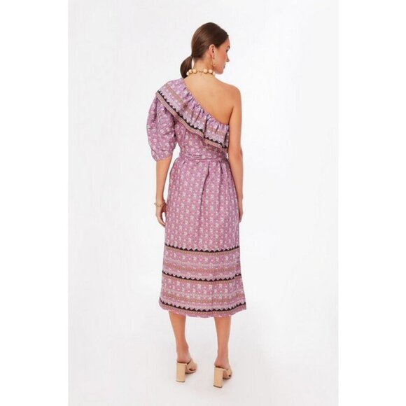 💕SEA NEW YORK💕 Perry Border One-Shoulder Dress ~ Lilac XS NWT - Picture 5 of 16